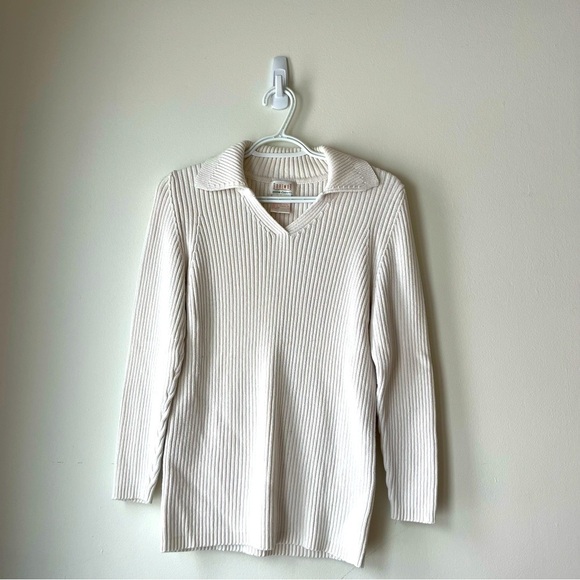 Vintage Braemar by Jeremy Scott Ribbed Knit Sweater – Size Medium 100% Cotton - Picture 1 of 5